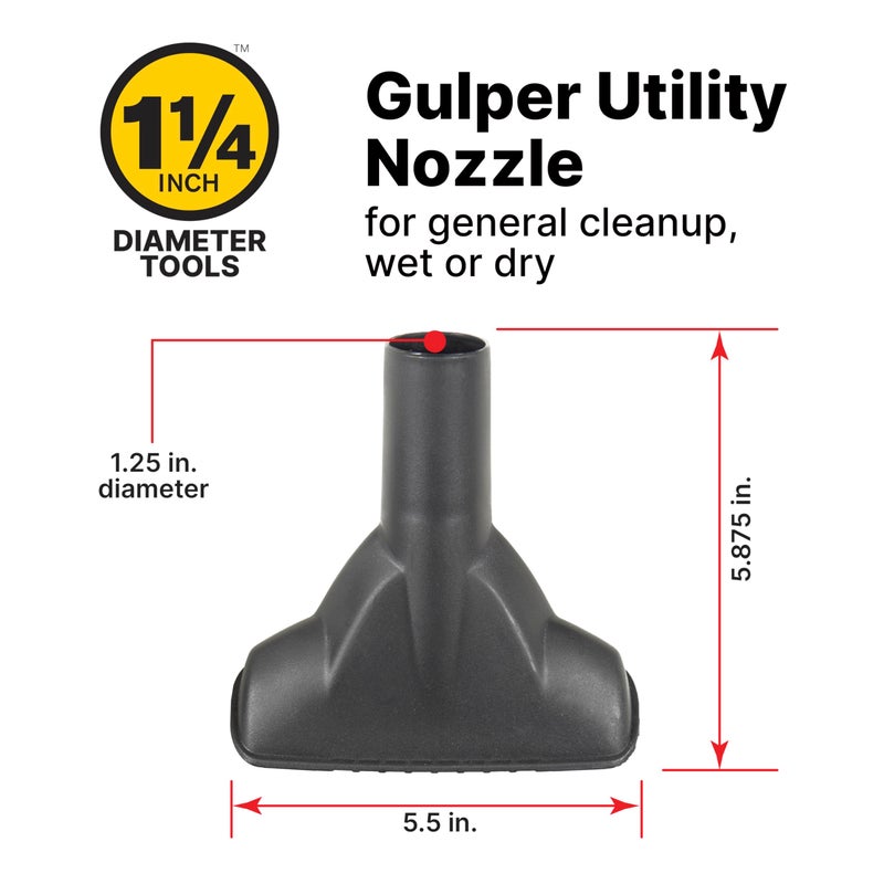 SHOPVAC Shop-Vac 9064300 1.25 Inch Diameter Cleaning Kit, Includes Round Brush, Crevice Tool, and Gulper Nozzle, Black, Ideal for Upholstery, Blinds, and Car Interiors (1-Pack) - Image 3